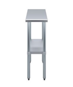AmGood Stainless Steel Work Table with Undershelf | Food Prep NSF | Utility Work Station | (12" Length X 24" Width) 12" Length X 24" Width 10 41785FOWeqL