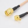 DHT Electronics 2PCS RF coaxial Coax Cable Assembly SMA Male to MCX Male Right Angle 6'' 9 417HUyQ1D5L