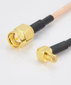 DHT Electronics 2PCS RF coaxial Coax Cable Assembly SMA Male to MCX Male Right Angle 6''