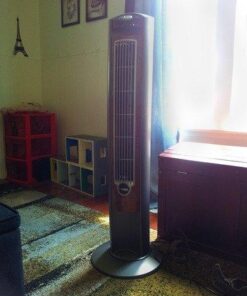 Lasko Wind Curve Portable Electric 42" Oscillating Tower Fan with Fresh Air Ionizer, Timer and Remote Control for Indoor, Bedroom and Home Office Use, Silverwood 2554 34 417NRN3FRPL