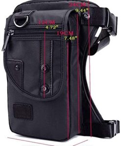 Hebetag Oxford Hiking Waist Pack Motorcycle Drop Leg Bag for Men Women Bike Riding Cycling Tactical Thigh Fanny Pouch Outdoor Travel Fishing Camping Casual Daypack Black #01Black 31 417zZXOeqnL