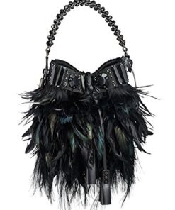 Sowder Rooster Hackle Feather Fringe Trim 5-7" in Width Pack of 5 Yards(Black) black 26 4185BlXcdGL 1