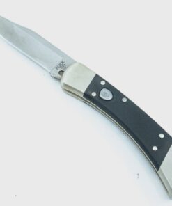 Buck Knives 110 Folding Hunter Lock-back Knife, Brass Bolsters, Ebony Handles, 3-3/4" 420HC Blade with Leather Sheath Classic 3.75" 35 418fMpNnrFL