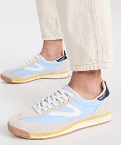 TRETORN Women's Rawlins Casual Lace-Up Sneakers 6 Light Taupe/Blue/Yellow 8 418kA4zigVL