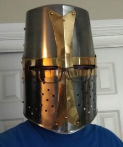 Szco Supplies 14” Decorative Barrel Brass Helm Crusader Helmet (910902) 26 418kFd9RzEL