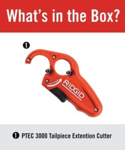 RIDGID 41608 PTEC 3000 Versatile Thin Wall PE, PP, PVC Plastic Tubing Cutter for 1-1/4" and 1-1/2" Tailpieces, Cuts, Cleans, Deburrs, and Bevels 15 418pQ7ivLL