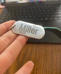 GoTags Stainless Steel Pet ID Tags, Personalized Dog Tags and Cat Tags, up to 8 Lines of Custom Text, Engraved on Both Sides, in Bone, Round, Heart, Bow Tie and More Rectangle Regular (Pack of 1) 25 418s6b8q9CL