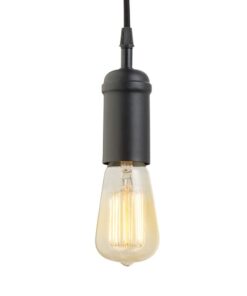 Globe Electric 64906 1-Light Pendant, Matte Black, Black Woven Fabric Cord, E26 Base Socket, Kitchen Island, Café, Decorative, Ceiling Hanging Light Fixture, Modern, Vintage, Bulb Not Included Without Bulb 23 41921QQ0yEL 1