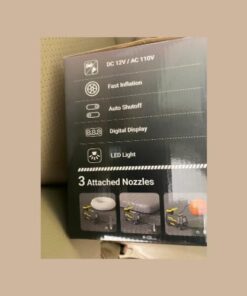 VacLife AC/DC 2-in-1 Tire Inflator - Portable Air Compressor, Pump for Car Tires (up to 50 PSI), Electric Bike 150 PSI) w/Auto Shut-Off Function, Model: ATJ-1666, Yellow (VL708) 44 4193rtA8lL