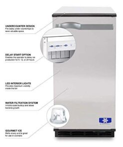 Manitowoc SM-50A 14 3/4" Air Cooled Undercounter Gourmet Cube Ice Machine with 25 lb. Bin - 53 lb. 5 4197hbs14IL