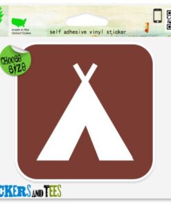 Camping Sign Tent Outdoor Nature Vinyl Car Bumper Window Sticker 4" x 4" Regular - 4" x 4"
