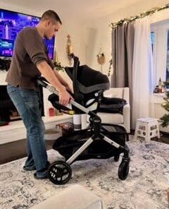 Graco Modes Nest Travel System, Includes Baby Stroller with Height Adjustable Reversible Seat, Pram Mode, Lightweight Aluminum Frame and SnugRide 35 Lite Elite Infant Car Seat, Sullivan Modes Nest w/ Height-Adjustable Seat 53 419RSpNBRHL