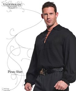 UNDERWRAPS Men's Pirate Shirt-Black One Size Black 5 41AAAAxEf1L