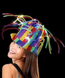 Fun Central - LED Crazy Noodle Hat for Adults & Kids | for Mardi Gras Party Supplies St. Patrick’s Day Party Favors Crazy Hat Day 15 41ANfmrF3mL 4