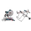 Bosch Power Tools GCM12SD - 15 Amp 12 Inch Corded Dual-Bevel Sliding Glide Miter Saw with 60 Tooth S with Bosch Portable Gravity-Rise Wheeled Miter Saw Stand T4B w/ Portable Wheeled Stand 8 41Au7DfIVL