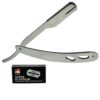 G.B.S Professional Barber Straight Edge Razor Safety with 20-Pack Platinum Blades - 100 Percent Stainless Steel (Chrome) 3 41BCAAvO QL