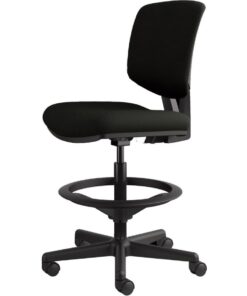 HON, Black Volt Leather Office Chair Sit-To-Stand Seating, Foot Ring, 250lb Max Weight With Wheels for Computer/Desk, Task Stool 19 41BCYbBwDFL