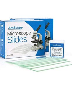 AmScope Microscope Slides, 100 Blank Slides with 100 Cover Glass 6 41BOSsyPL