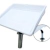 Pactrade Marine Fishing Fillet Table Cutting Board Single Rod Holder Rail 7/8"-1" Round 1"-1/4" Square Mount White Bait Knives Pliers Outdoor Cleaning Fish Storage Compartment Spacious Space Screw Turning Black Knob Drain Hole Standard Metric Inch Scal...
