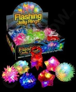 Fun Central 24 Pack - LED Light Up Jelly Rings | in Bulk | Assorted Colors | Flashing Rings Party, Easter Egg Hunts Raves EDM Concerts Sensory Toys for Kids 21 41BVK5V3rSL