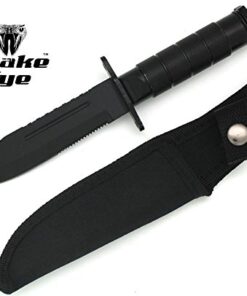 Alternative view of Snake Eye Tactical Serrated Blade 8.5 Inch Survival Knife Heavy Duty Stainless Steel with Kit & Nylon Sheath (Black) Black