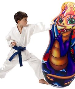 Inflatable Punching Bag for Kids with Foam Sword Set | 48" Double Sided Bop Bag for Boys, Girls and Children | Knight & Dragon Theme Imaginative and Sports Toys 18 41COV0yuioL