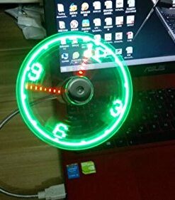 ONXE LED USB Clock Fan with Real Time Display Function,Stocking Stuffers for Men Christmas Gadgets,1 Year Warranty (Clock 16 41CXhcWL7UL