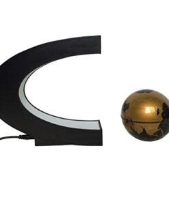 Senders Floating Globe with LED Lights C Shape Magnetic Levitation Floating Globe World Map for Desk Decoration (Gold) 14 41Cg3y6afEL