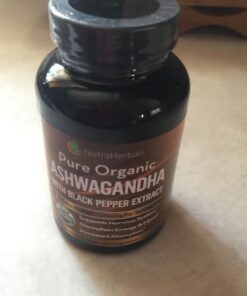 NUTRAHERBALS Ashwagandha Supplement Made with Premium Ashwaganda Root Powder 1200mg with Black Pepper Extract for Increased Absorption - 120 Vegi Capsules 26 41CptiEqFaL