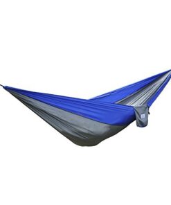 OuterEQ Portable Parachute Nylon Fabric Travel Camping Hammock Blue/Grey Approx 275cm x 140cm 10 41CsDHYBLML