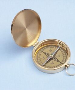 Hampton Nautical Solid Brass Gentlemen's Compass with Rosewood Box, 4", Brass 19 41DFtaE96nL
