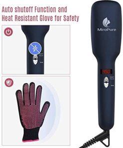 MiroPure Upgraded Ceramic Ionic Hair Straightener Brush for All Hair Types with Five Heat Settings + LED Display+Auto Shut-Off Function for Straightening Hair Beard and Adding Shine 29 41DSjo76smL