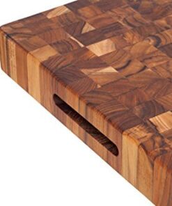 Cutting Board - Square Butcher Block With Hand Grips (12 x 12 x 2 in.) - By Teakhaus 8 41DlqDOVqL