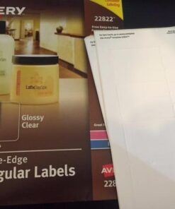 Avery Printable Blank Rectangle Labels, 2" x 3", Glossy Crystal Clear, 80 Customizable Labels (22822) 80 Labels Glossy Clear 30 41DnXzOgvL