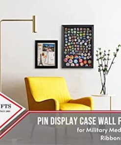 DisplayGifts Collector Medal Lapel Pin Shadow Box Display Case Holder Cabinet Shadow Box PC01 Cherry Finish 19 41Do2P6QzL