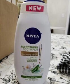NIVEA Basil and White Tea Body Wash with Nourishing Serum, 20 Fl Oz Bottle 33 41ERwaaZQvL