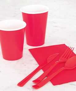 Unique Industries Solid Paper Cups, 9 oz, Ruby Red 12 41EZm9NdoL