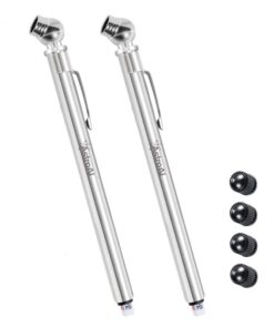 AstroAI Pencil Tire Inflator with Pressure Gauge 2 Pack (10-75PSI), air Pressure Gauge Tire Gauge for Tires, Stainless Steel Body, and Metal Made Nozzle 3 Measurements for Cars, Bikes, Vehicles 22 41F 0y338L