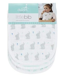Alternative view of aden + anais Essentials 100% Cotton Muslin Snap Bib – Super Absorbent, Soft 3-Layer Baby Bib for Boys & Girls with Snap-Closure for Teething, Eating, Drooling, 3-Pack, Baby Star