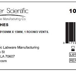Alternative view of Plastic Petri Dish, 150x15mm, Polystyrene, 1 Compartment, 3 Vents, Sterile, Karter Scientific (Pack of 10) 150 x 15mm Pack of 10
