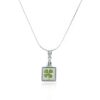 CHUVORA Stainless Steel Real Four (4) Leaf Clover Good Luck Shamrock Square Pendant Necklace, 16-18 inches 6 41Fb87ftxL