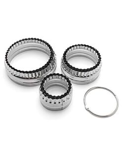 SurgeHai Fluted Cookie Cutters- Round Biscuit Cutters Set of 6 Pieces, Double Sided Fluted and Plain Edge Cookie Cutters, Stainless Steel 6 PCS - Fluted Round 20 41GY3TGGpOL