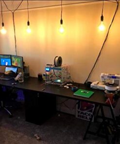 Lightingsky Extension Light Cord Hanging Lantern Pendant Lamp Cord Cable E26 Bulb Socket to 2-Prong US AC Power Cord with On/Off Switch (15 Feet, Black-1 Pack) 15 ft 18 41GZA7545L