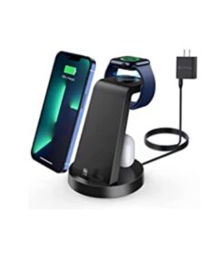 Charging Station for Multiple Devices,3 in 1 Fast Charging Station Dock for iPhone Series 14 Pro Max/13/12/11/X/8 Plus,for Airpods,DUMTERR Desk Wireless Charger for Apple Watch 8/Ultra/7/6/SE/5/4/3/2 black 41 41GfZFaUdlL