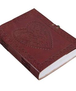 Leather World Ltd. Large Vintage Heart Embossed Leather Journal/instagram Photo Album (Handmade Paper) - Coptic Bound with Lock Closure 11 41HFDYLqH1L