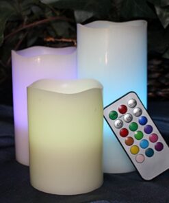 Alternative view of PrimeTrendz TM Flameless Weatherproof Outdoor & Indoor Color Changing Wax Candles with Remote Control & Timer, 3 Count (4'', 5'', 6'' inch Candles)
