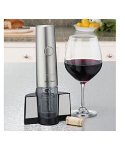 Waring Pro Professional Cordl Electric Wine Opener BPA with Foil Cutter, Brushed Stainless Steel