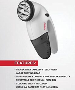 Sunbeam S-15 Travel Clothes Fabric Shaver Lint and Pill Remover, White 9 41IAG3x5KL