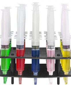 EZ-Inject Tray and Racking Stand for Jello Shot Syringes - Lightweight & Durable Plastic Tray for 2.5oz Large Syringe Shots - Holds 25 Syringes for Jello Shots Drinking Game Holiday & Halloween Party Large (Pack of 1) 10 41IJLD775hL