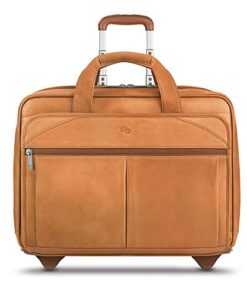 Solo Walker Leather Rolling Laptop Bag, Tan 25 41IKBzko5WL